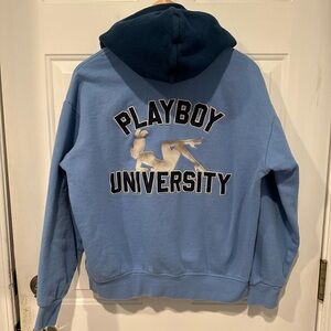 PLAYBOY Blue Sweatshirt Hoodie Classic Pullover